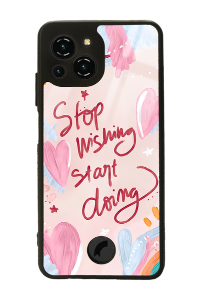 Spoyi Reeder S23 Pro Max Glossy Phone Case with Pink Motto Design