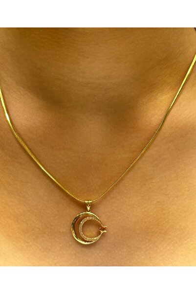 Hakan Güler Kuyumculuk Altın Ay Yıldız Kolye Uçlu Balık Sırtı Zincir