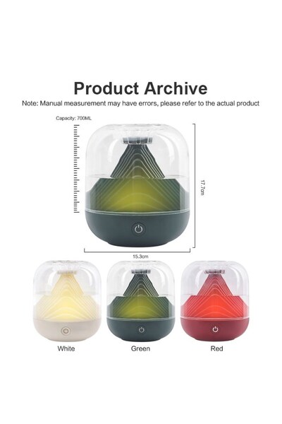 AteşTech Hava Nemlendirici Buhar Makinesi Şarjlı Kablosuz Kullanım Gece Lambası 700ML.