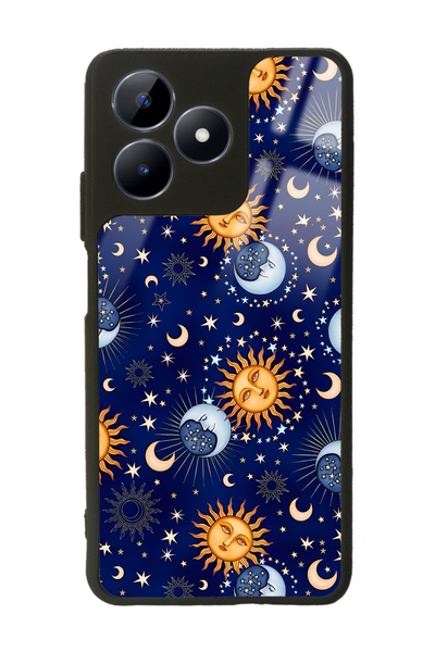 Spoyi Oppo Realme C53 Moon Sun Pajama Design Glossy Phone Case
