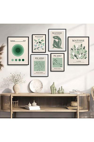 HOMEPACK Set de pictură înrămat de 6 piese Pictură poster modernă Six-031