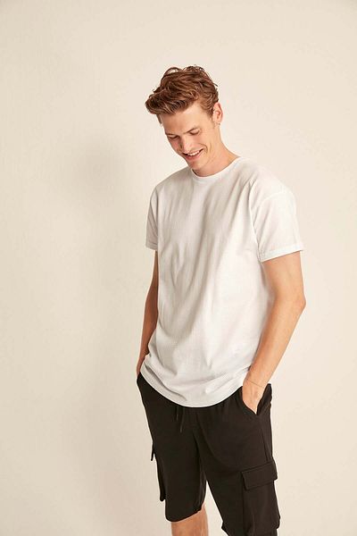 GRIMELANGE Ανδρικό μπλουζάκι Eduardo Basic Comfort Fit White