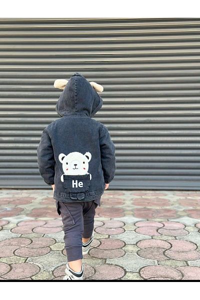 Ysferbutik Children's Denim Coat Children's Winter Thick Denim Coat