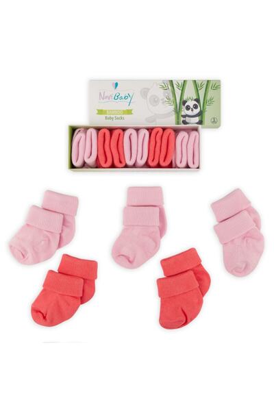Novibaby جوارب للأطفال حديثي الولادة من الخيزران مكونة من 5 قطع I Rose I جوار...
