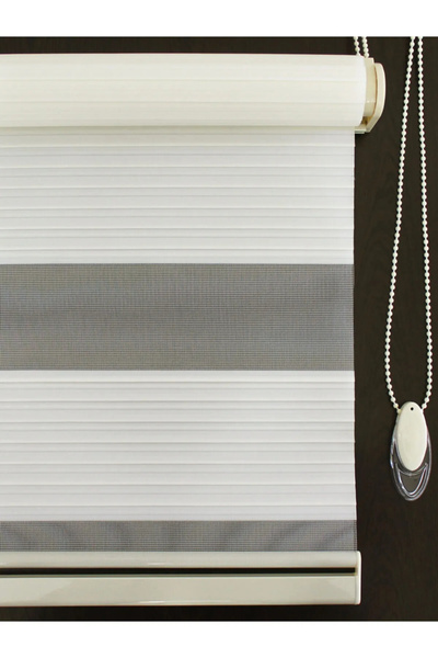 Givayo Mobilya Pliseli Beyaz Geniş zebra perde