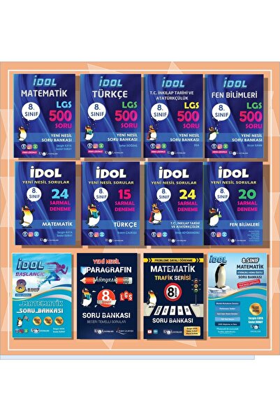 İdol Yayınları Lgs 500 Soru Bankası, Sarmal Deneme, Etkinlikli Matematik, Başlangıç, Trafik Ve Paragraf 12 Kitap