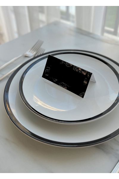 The Istanbul Event 5-Piece Party Themed Black Dining Table Name Card