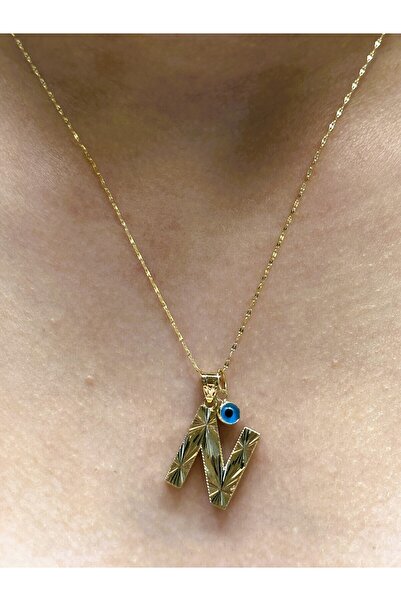 Hakan Güler Kuyumculuk Altın 3 Boyutlu N Harfli Aynalı Zincir