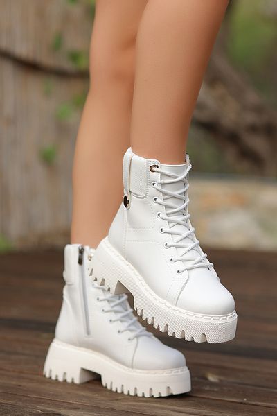 LEYDİ SHOES WISTONN ΛΕΥΚΕΣ ΜΠΟΤΕΣ