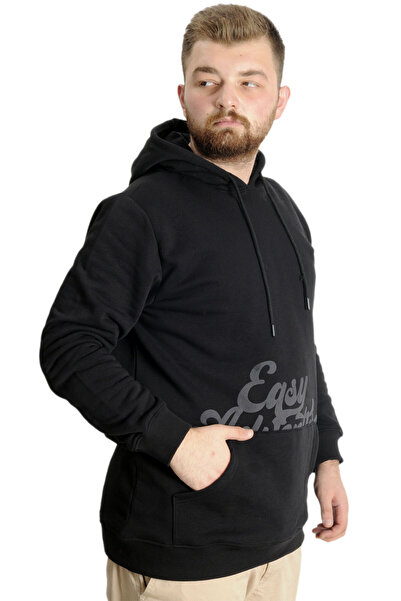 ModeXL Чоловічий світшот Kanguru - великий розмір, Easy Adventure 23527, чорний