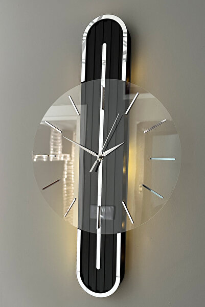 aSSe Tasarım Stylish Design-Aynalı-65cm-Pilli Led-Sessiz Mekanizma-Asse