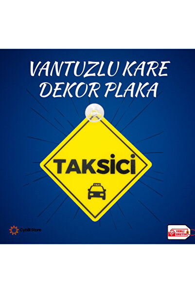 CybillStore Taksi Vantuzlu Kare Dekor Pleksi Plaka Araç Içi Cam Yazısı Yerli ...