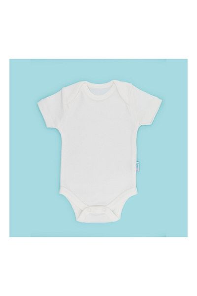 Novibaby 10-Piece Baby Bodysuit with Snap Fasteners Short Sleeve Ecru 100% Cotton