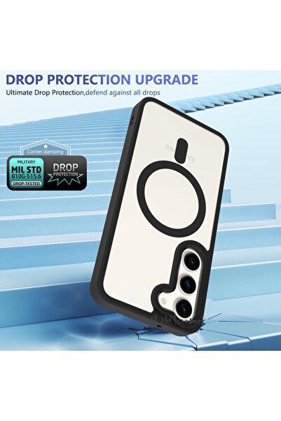 m.tk moveteck Samsung Galaxy S23 Fe Case Chrome Mica Magsafe Back Transparent with Sensitive Button Soft Color Matte Edge