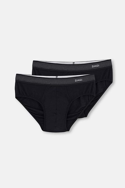 Dagi Schwarze Slip-Slips aus Mikro-Modal im 2er-Pack