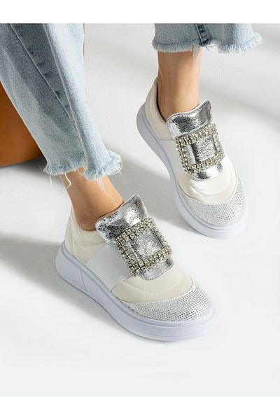 Alemdar Shoes WAY White Stone Detail Women's Sneakers
