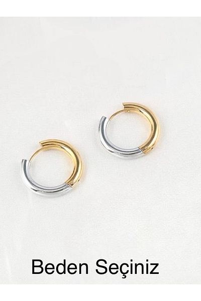 MAZEN Double Color 316L Surgical Steel Hoop Earrings