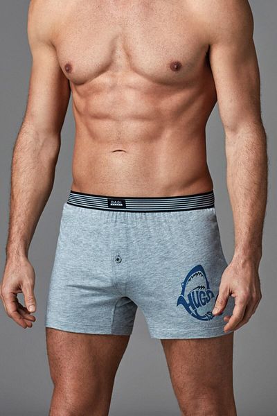 Dagi Grau meliert bedruckte Boxershorts