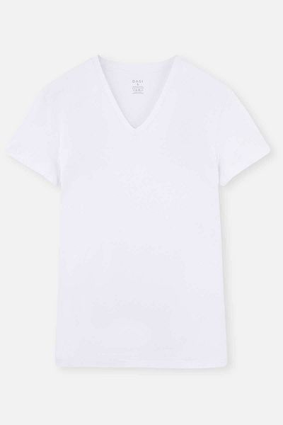 Dagi Compact V-Neck 2-Piece White Undershirt T-Shirt Set