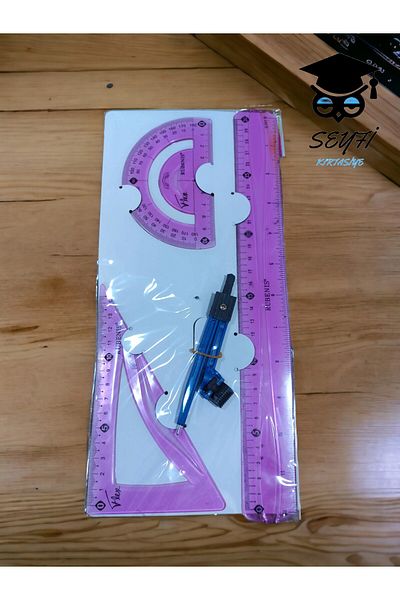 SEYFİKİRTASİYE BREAKFREE RULER SET 30 cm PERGEL CONDUCTOR BEAM RULER PLASTIC FLEXIBLE GEOMETRY SET