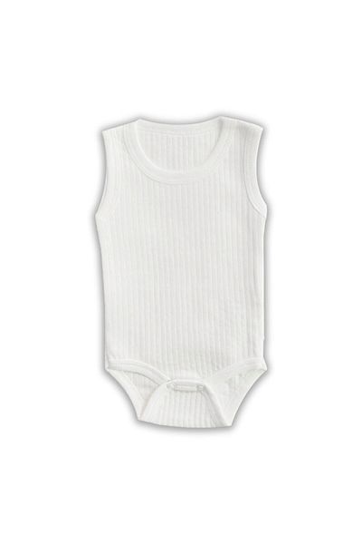 Novibaby 10-Piece Rib Baby Athlete Bodysuit with Report and Snap Fasteners White 100% Cotton - Rib Baby Bodysuit