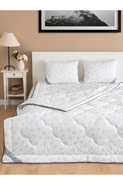 homewell 100% Pure Cotton Hypolallergenic Single Person Sleeping Set Silvery ...