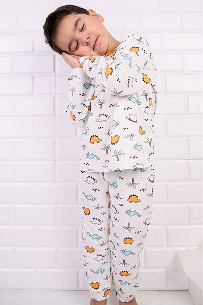 Beniizle 100% Cotton Dinosaur Patterned Unisex Pajama Set