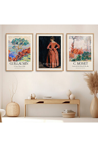 HOMEPACK 3 Piece Framed Painting Set Claude Monet Poster Painting Hpn203