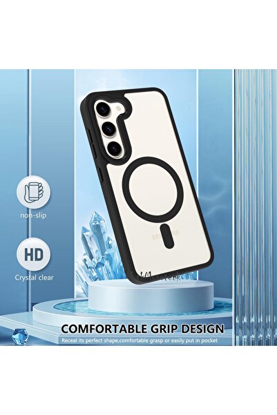 m.tk moveteck Samsung Galaxy S23 Fe Case Chrome Mica Magsafe Back Transparent with Sensitive Button Soft Color Matte Edge