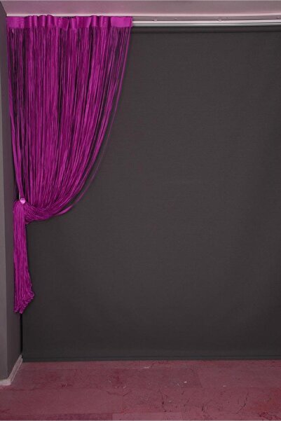 AKÇA TEKSTİL Rope Model Fuchsia Color Ready Rope Curtain 300*240