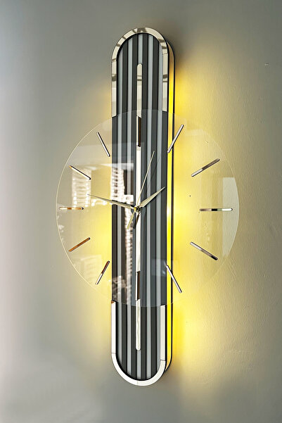 aSSe Tasarım Stylish Design-Aynalı-65cm-Pilli Led-Sessiz Mekanizma-Asse