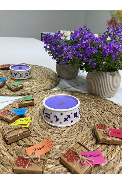 MorVilla Kokulu Mum,renkli Mum,12 Burç Simgeli Ritüel Mum,çakra Mum,dekoratif...