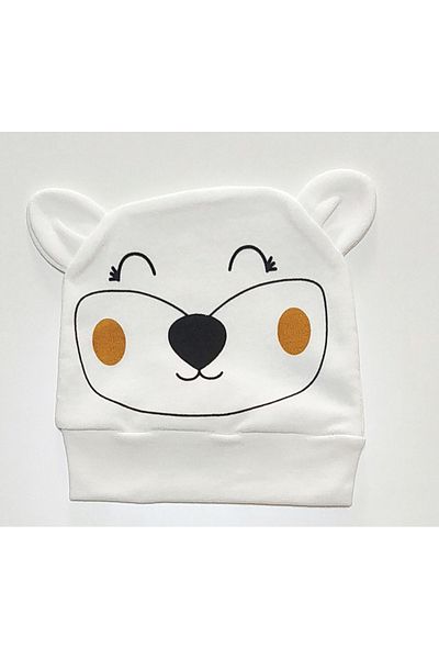 babymarkt Interlock Combed Cotton Eared Printed Baby Beanie