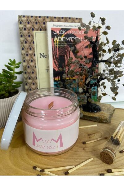 MorVilla Kokulu Mum,cam Kavanoz Mum,renkli Mum,dekoratif Mum,premium Uzun Yan...