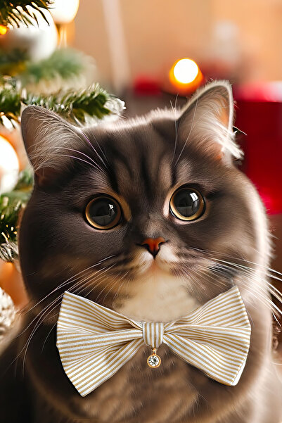 MinimalistTasarım 100% قطن، ربطة عنق للقطط مرصعة بالأحجار، قلادة للقطط، طوق ل...