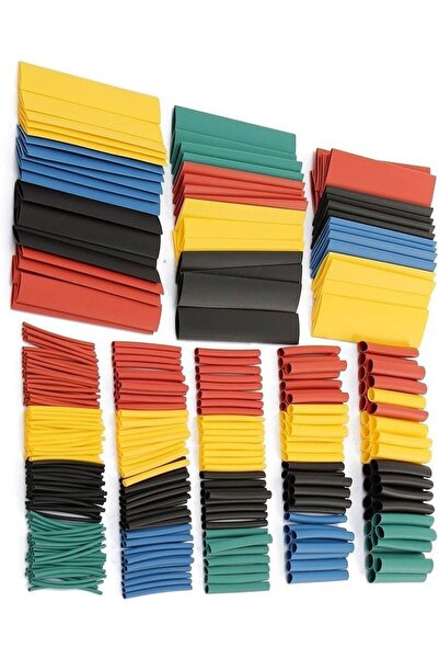 Genel Markalar 164 Adet Renkli Makaron Seti Isı Ile Daralan Kablo Koruyucu İt...