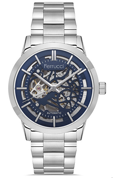 Ferrucci Erkek Çelik Kordon Otomatik Kol Saati Çelik Kasa Su Geçirmez Pilsiz Fonksiyon