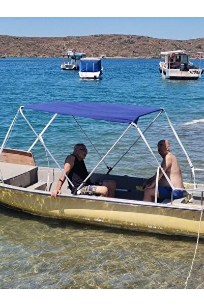 HobiStore Katlanabilir 2 Kollu Tekne ve Bot Tentesi ( Lacivert En : 150 cm )