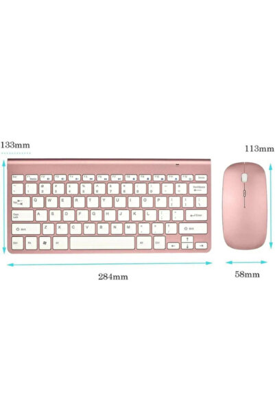 Maybax Ultra Slim Tv Pc Mobile Tablet Uyumlu Kablosuz Q Klavye Mouse Seti 2.4 Ghz Wireless Set