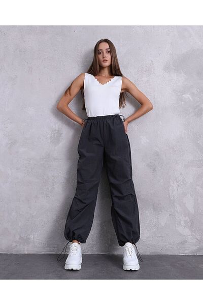 DENİKK Trend Parachute Fabric Soft Textured Gray Antracite Trousers