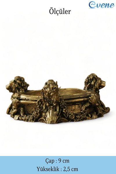 Evene Ashtray Gold Antique Ash Tray Decorative Ashtray 2 Pieces Model 7