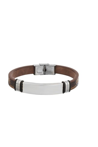 Accessories Deri Ve Çelik Erkek Bileklik