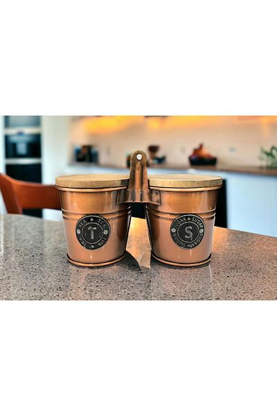 LUCKYHOMES طقم وعاء شاي وقهوة بمقبض خشبي وغطاء مكون من قطعتين
