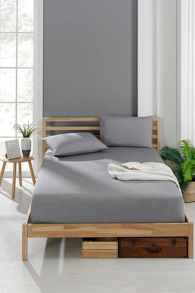 Lydia Home Akfil Cotton Ranforce Fabric Elastic Fitted Padded Sheet Set