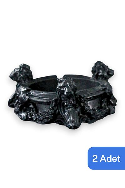 Evene Ashtray Black Ash Tray Decorative Ashtray 2 Pieces Model 7