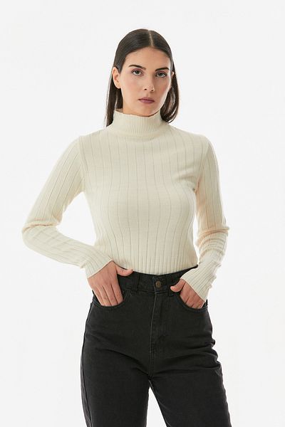 Fulla Moda Pulover de tricotaj pe jumătate cu gât
