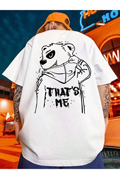 Vordevia Medved Štampano Oversize kroj Beli T-shirt