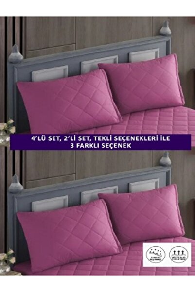 sevilya 1 Adet %100 Pamuk Kapitone Fermuarlı Sıvı Geçirmez Renkli Yastık Alezi Yastık Koruyucu