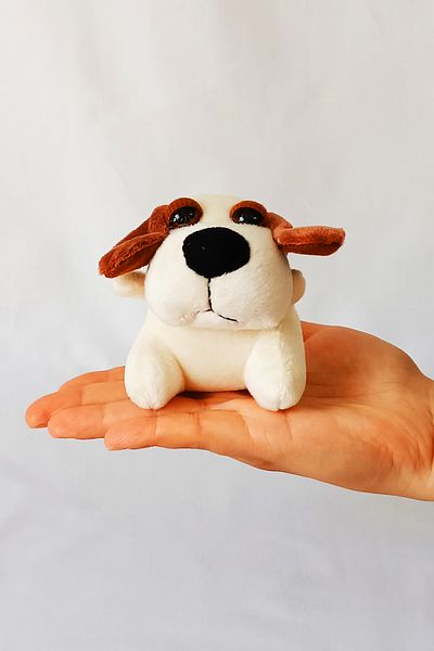 dudu kids 2 Pieces - Plush Dog Keychain - 8 cm - Chubby - White - Birthday Hdys - Bag Ornament - Toy