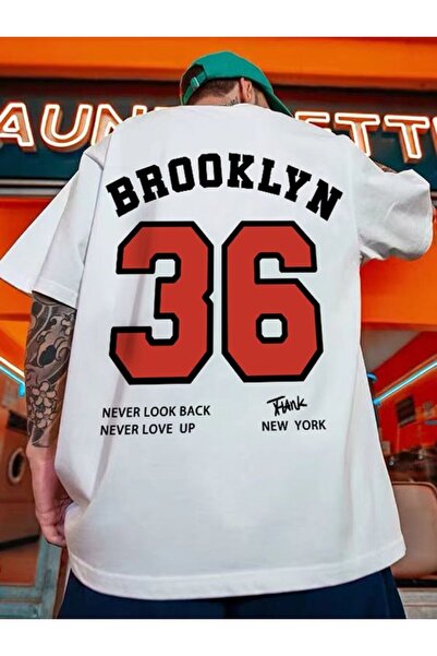 Vordevia Brooklyn Printed White Oversize kroj T-shirt